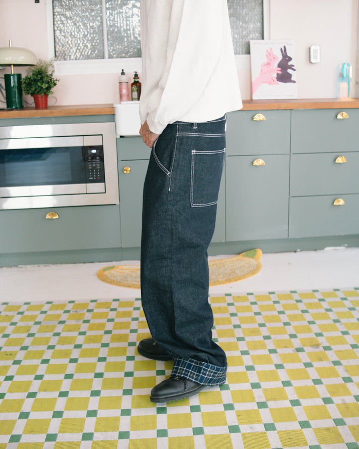 Plaid Denim Jeans