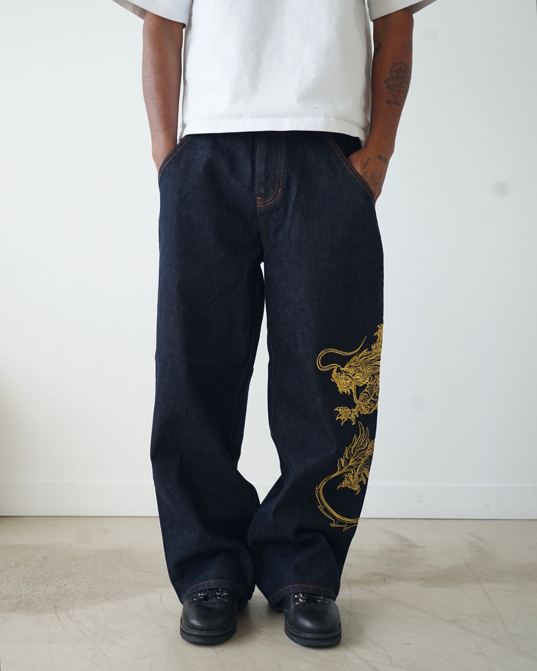 Chinese Dragon Denim Jeans