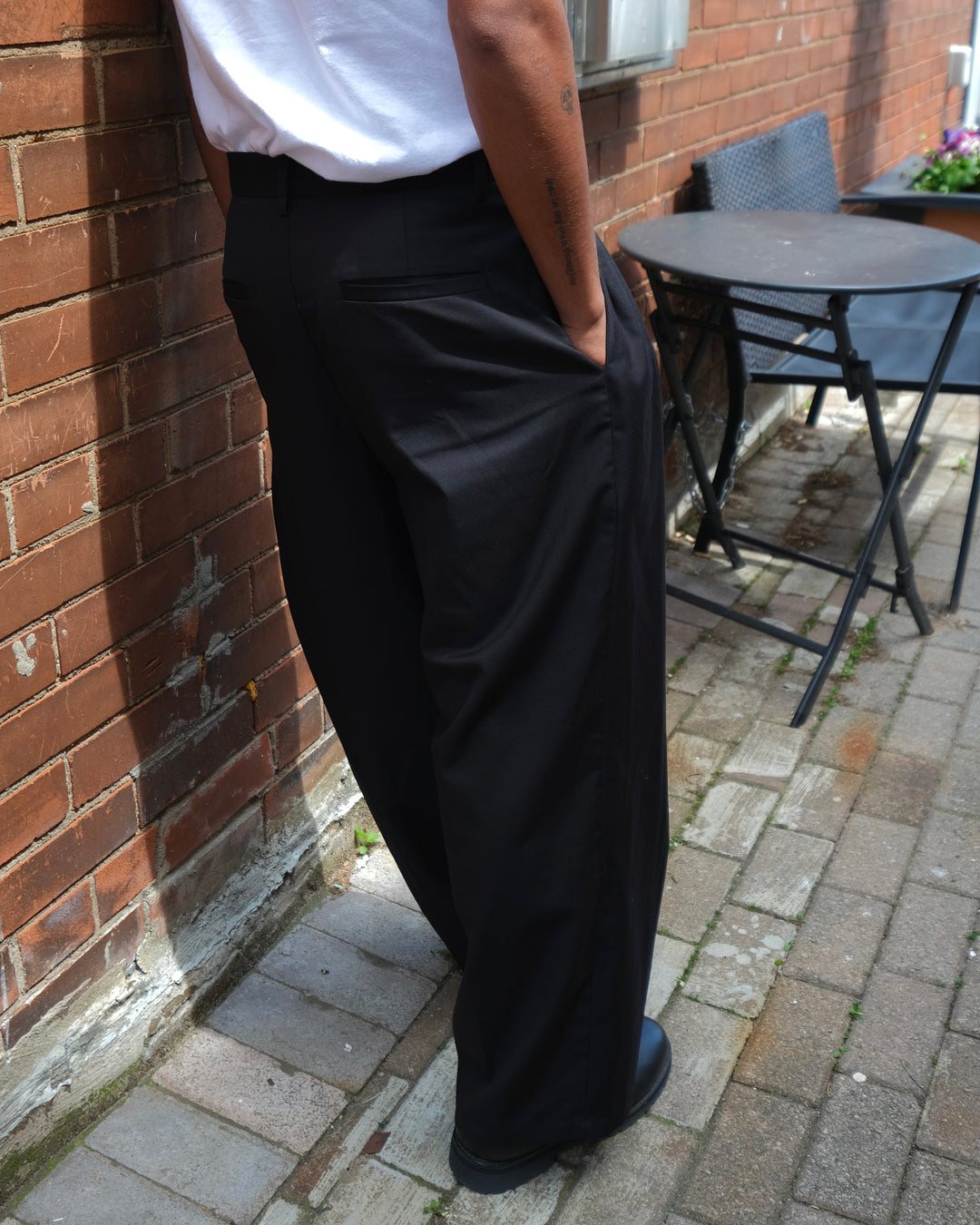 Wide Leg Pleated Trousers