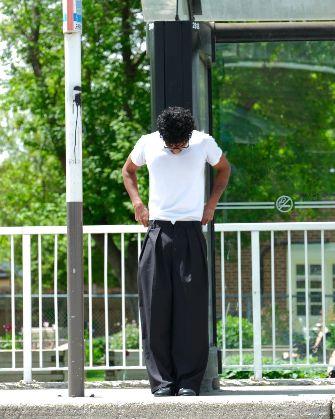 Wide Leg Pleated Trousers