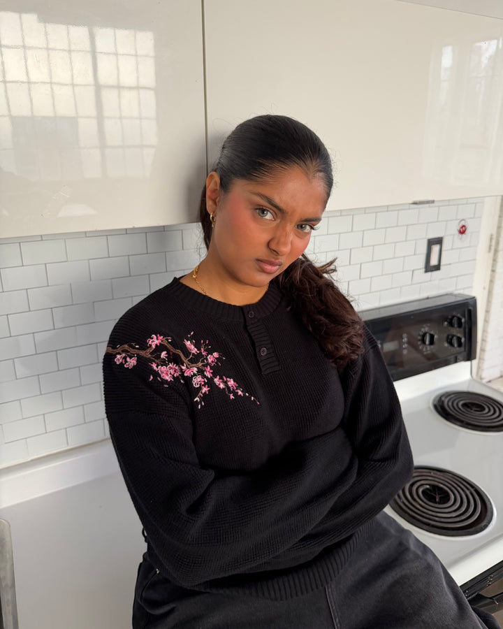 Cherry Blossom Henley Knit