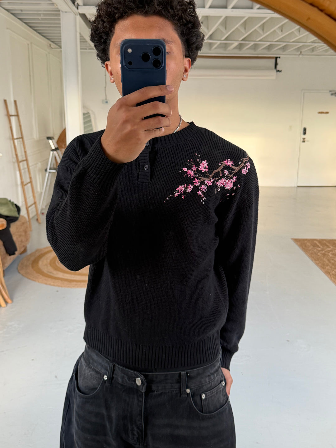 Cherry Blossom Henley Knit