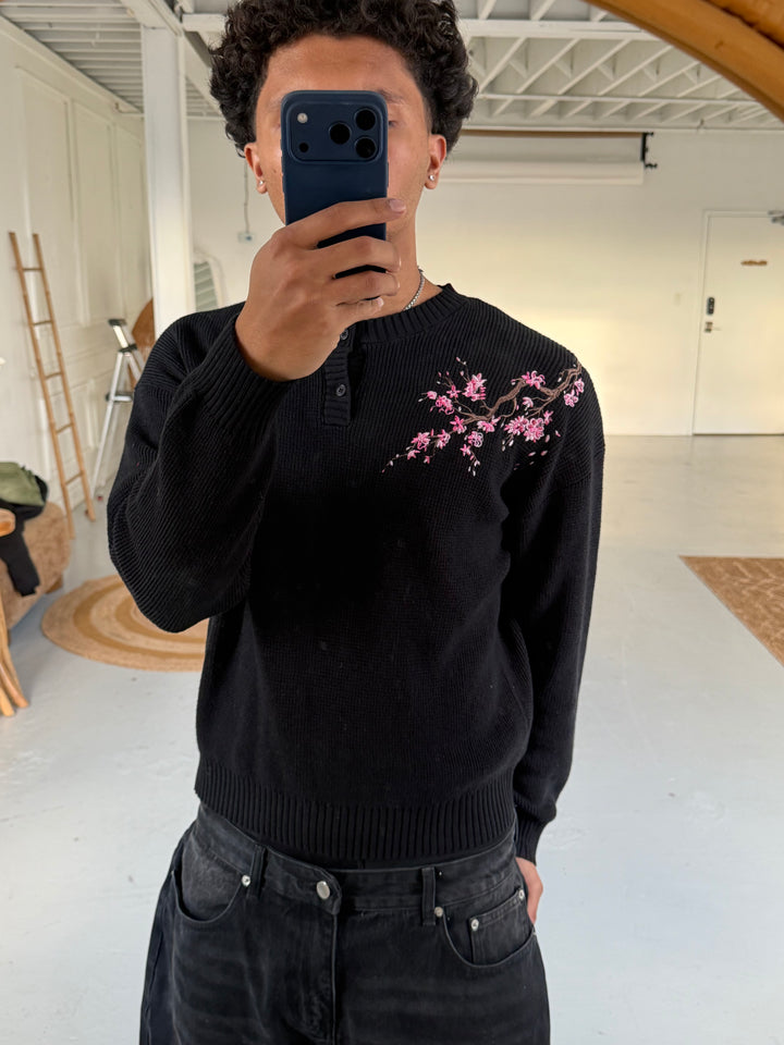 Cherry Blossom Henley Knit