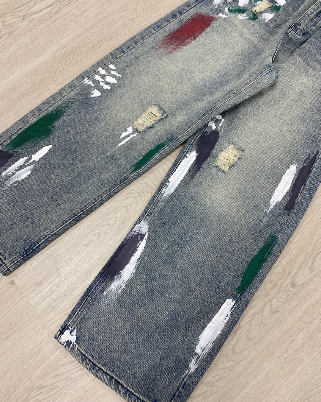 Canvas Distressed Denim Jeans