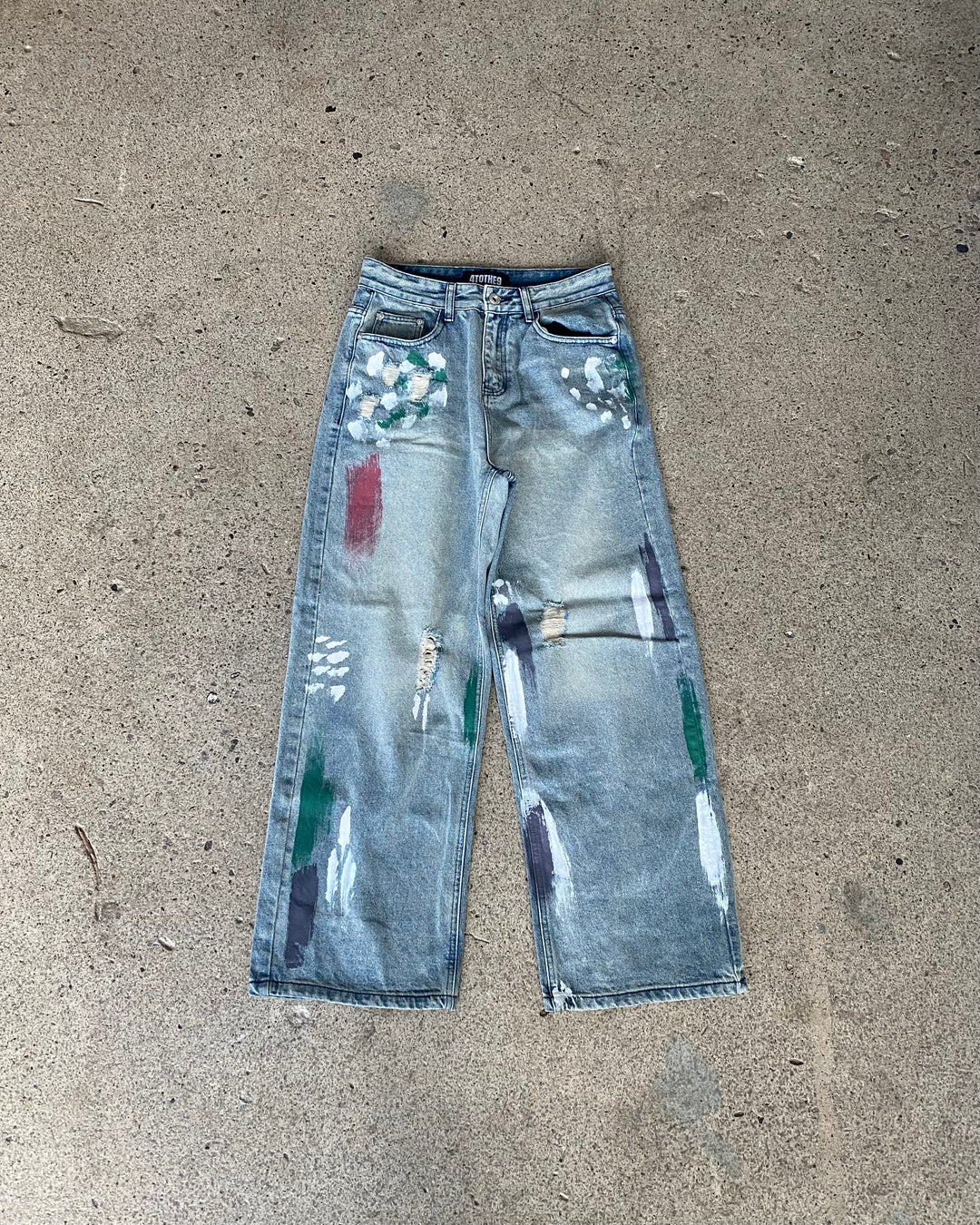 Canvas Distressed Denim Jeans