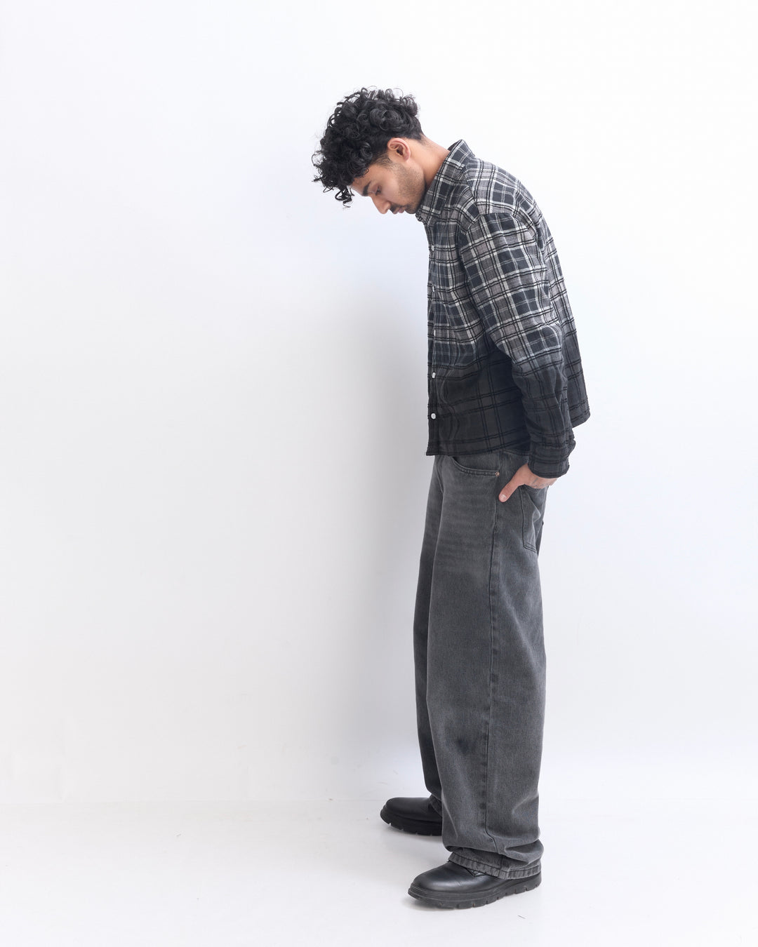 Stone Grey Distressed Denims