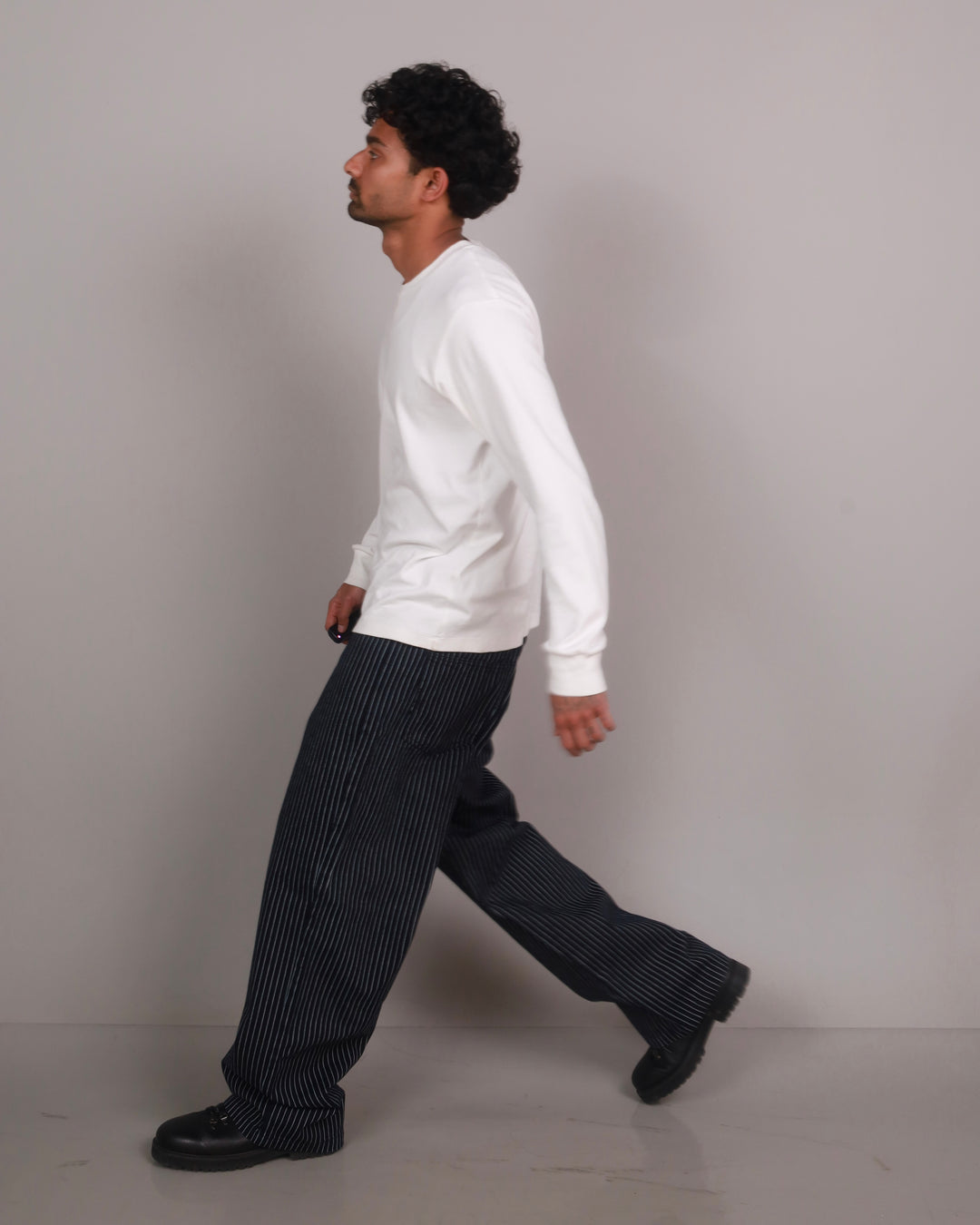 Pinstripe Baggy Jeans