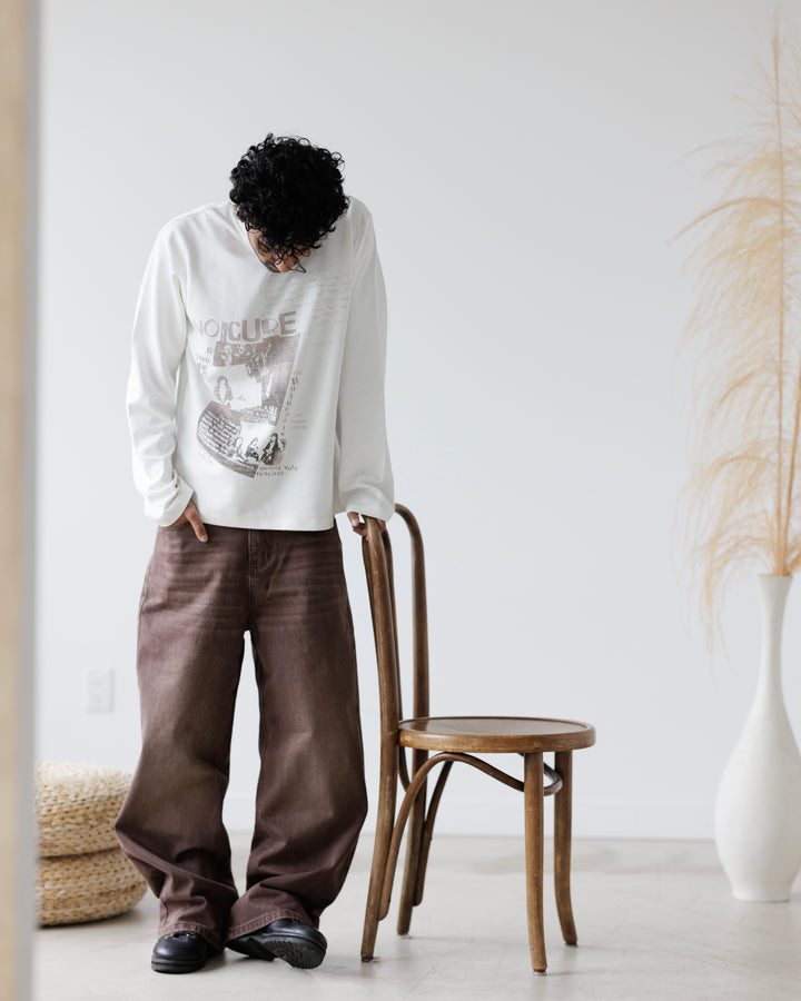 Mocha Distressed Denim Jeans